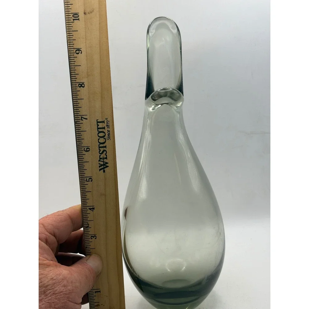 Holmegaard Otto Brauer Smoke Gray‎ Glass Gulvvase Mid Century Modern Denmark 10